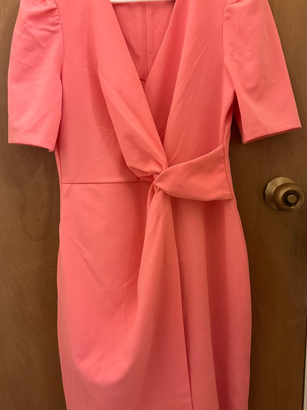 DKNY Coral Knot-Front Midi Dress